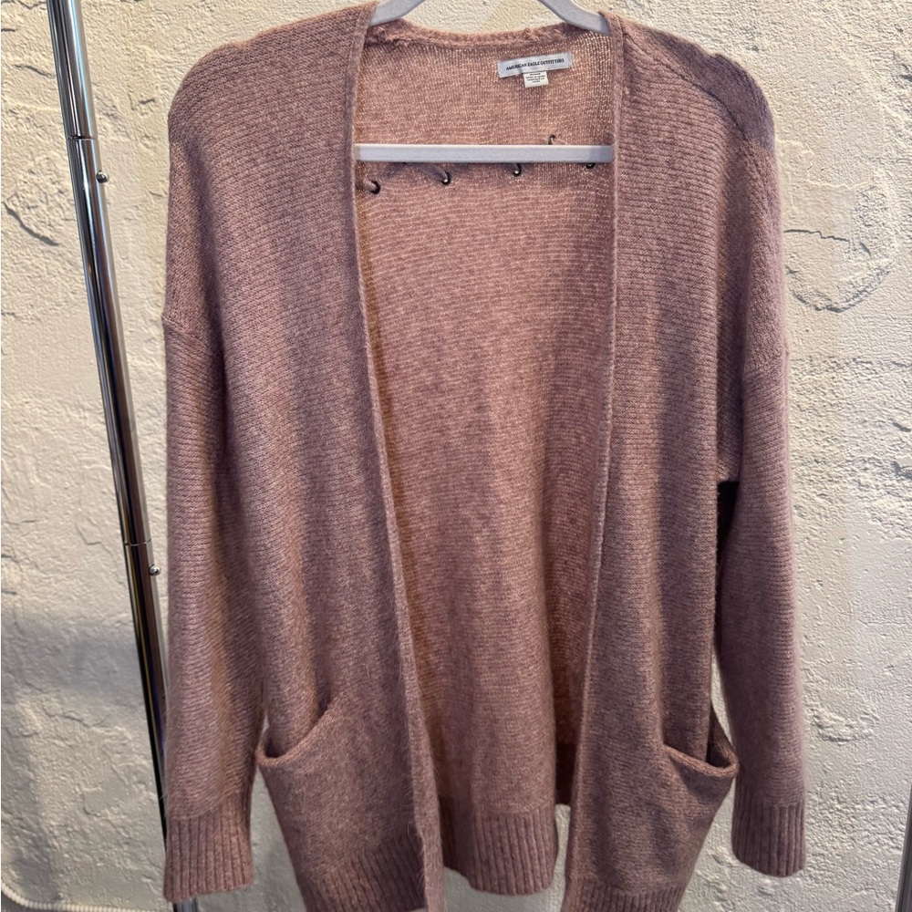 Aerie Pink Open-Front Cardigan Sweater
